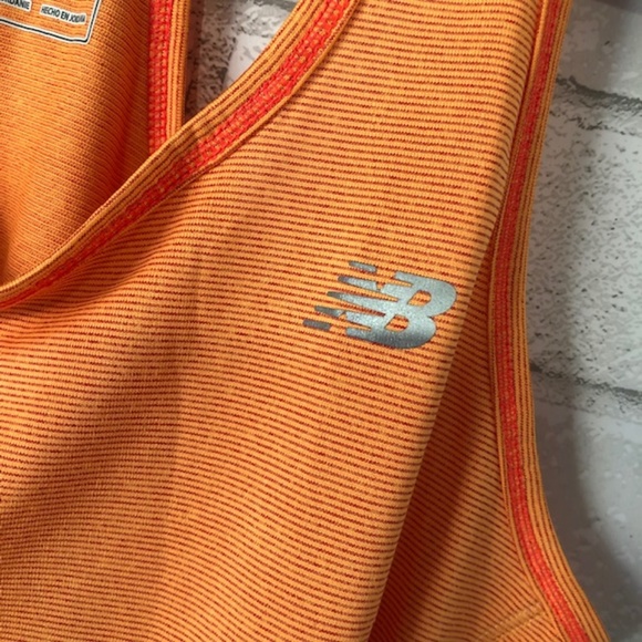 Orange Striped Contrast Stitching New Balance Athletic Tank Womens Medium - Picture 2 of 4